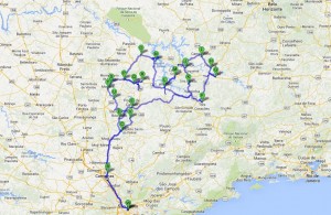 Map Brazil trip Scalla