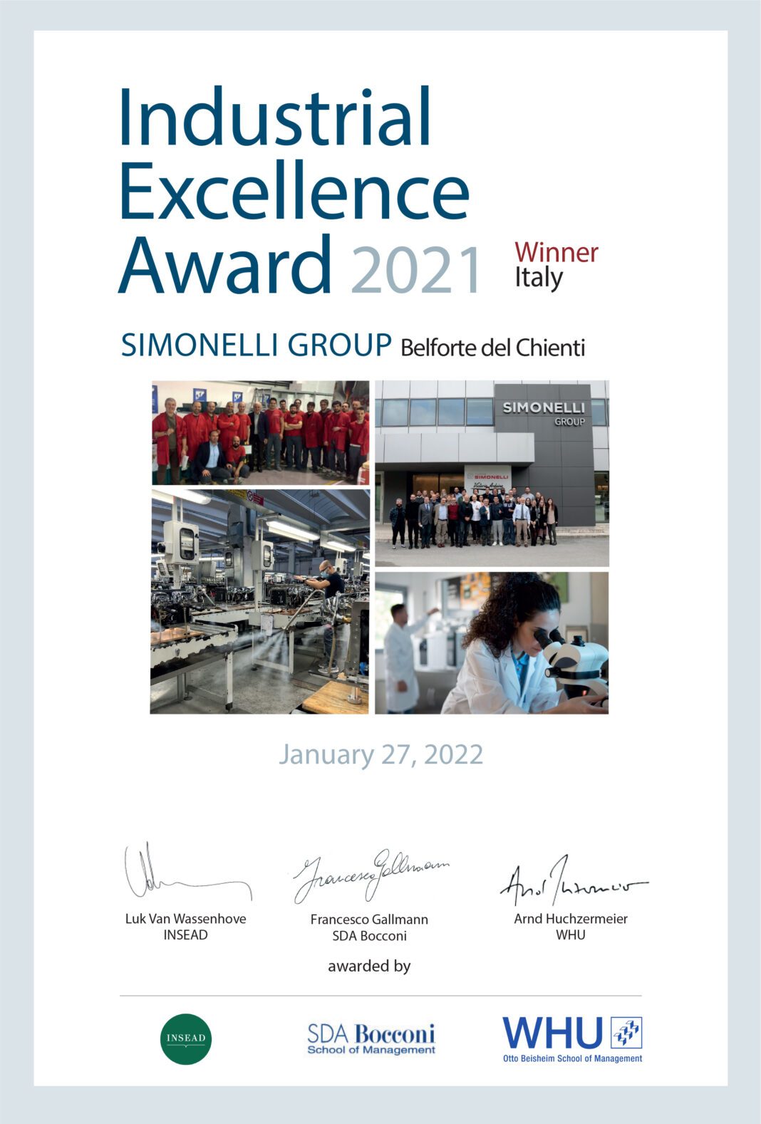 Simonelli Group won the 2021 Excellence Industry Award