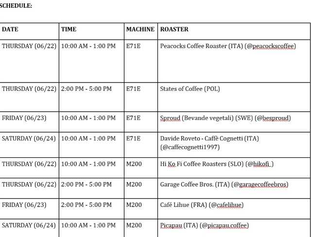 mumac schedule