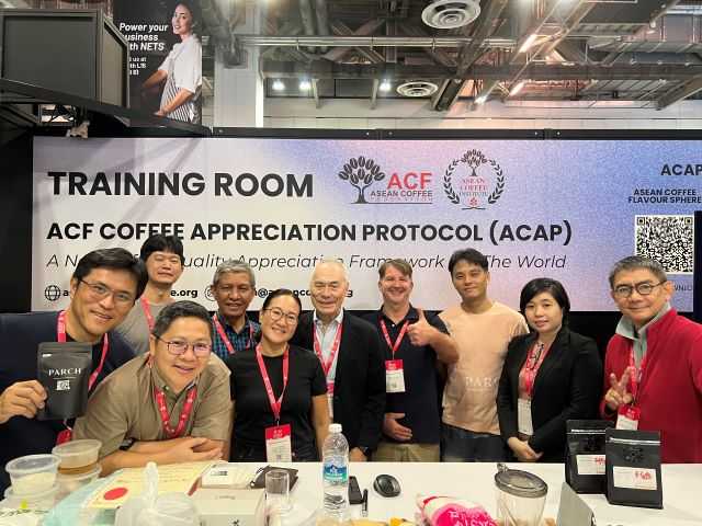 During the inaugural ACF Coffee Appreciation Protocol Training held in Singapore (photo granted) ASEAN Coffee Institute